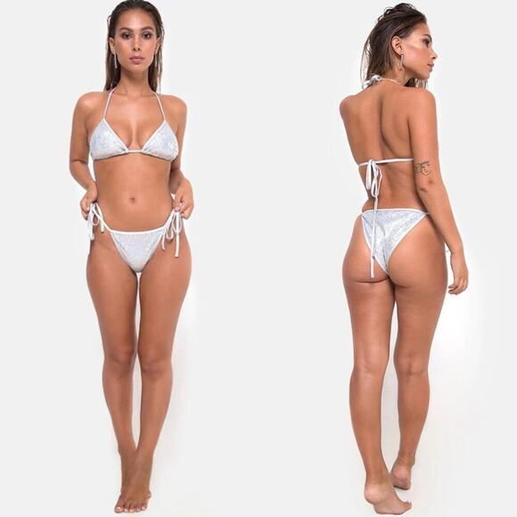 NWT Motel Rocks Diamond Shine Sequin Sugar Rush Swim Bikini Bottom Size S $28 - Picture 3 of 9